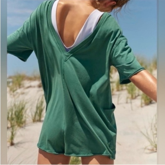 Free People movement Hot Shot Tee Romper, S green oversized - Picture 6 of 11